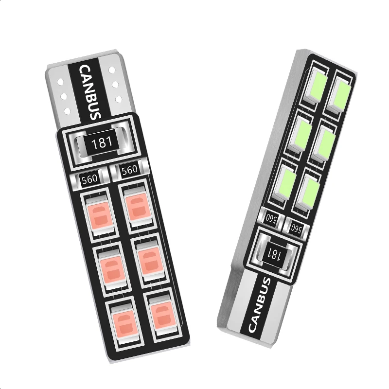 1 шт. T10 W5W Автомобильный светодиодный светильник CANBUS 12 свет 3528 SMD габаритная лампа для чтения 194 168 2825 сигнальная лампа белого цвета 12 В