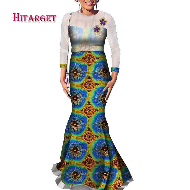 Hitarget Danshiki African Dresses for Women Sexy Fishtail African Dress for Party/wedding Ankara Dresses for Elegant Lady WY4256