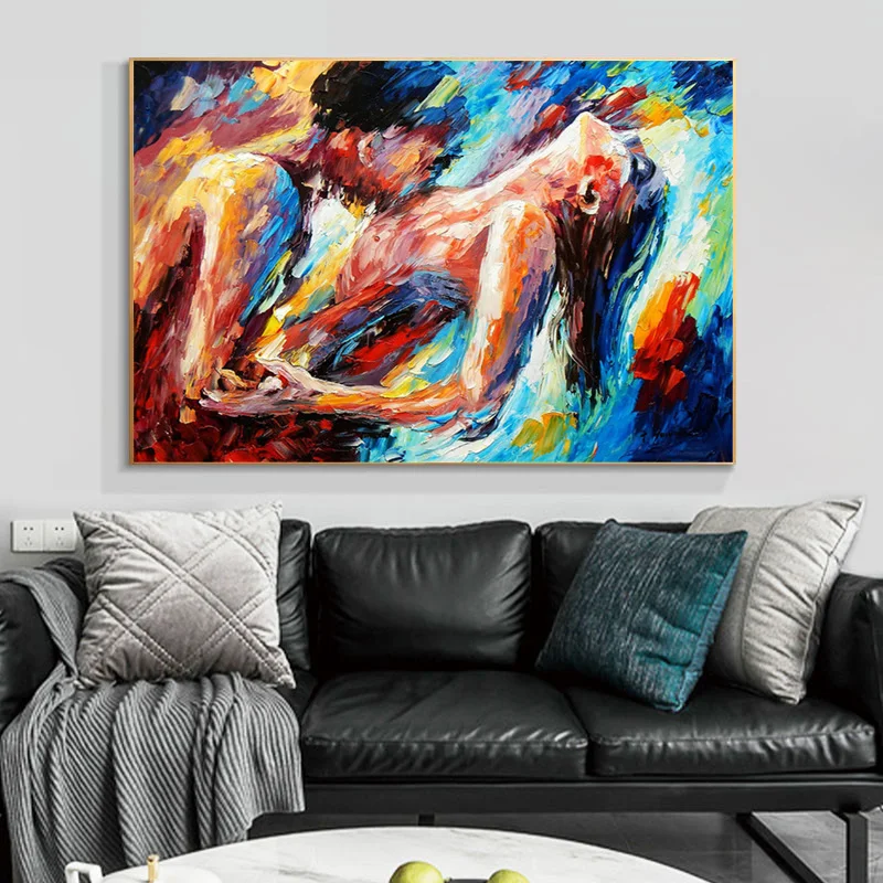 

Abstract Naked Woman Body Sexy Painting Passion Naked Woman Man Graffiti Canvas Poster Print for Bedroom Hotel Wall Decoration