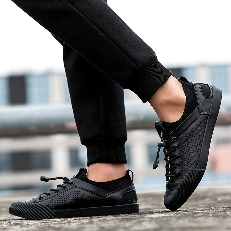 

2021 Style Fashion Men's Casual Shoes Slip On Loafers Platform Summer Man Shoe Leather Genuine Breathable Shoes For Men Sneakers