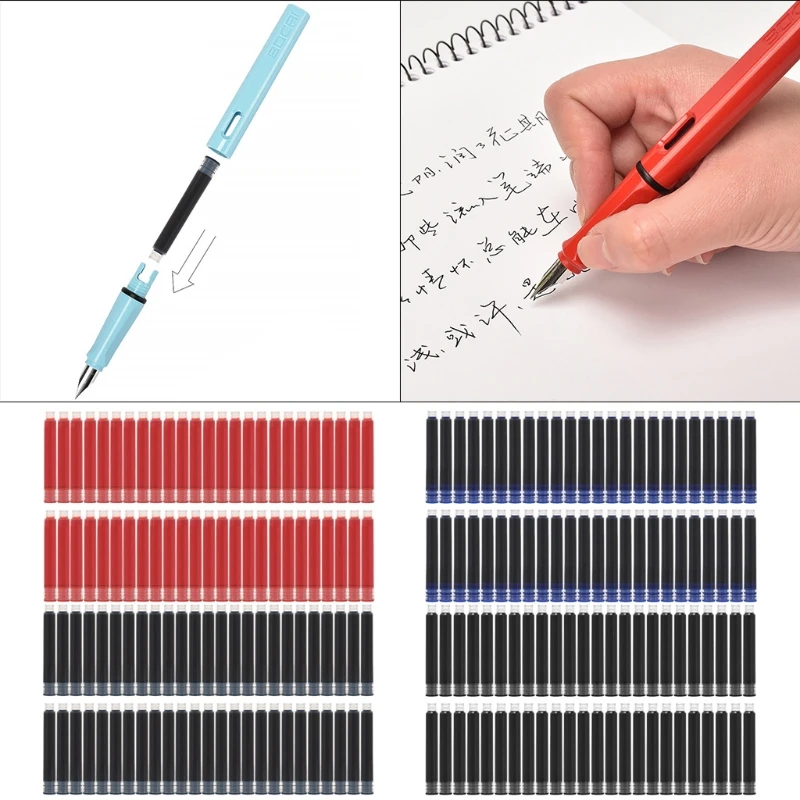 

F2TA 1 Pack of 50 Piece Refill for Pen Smooth Ink 3.4 mm Bore Diameter 4 Color Black/Blue/Black Blue/Red for student School