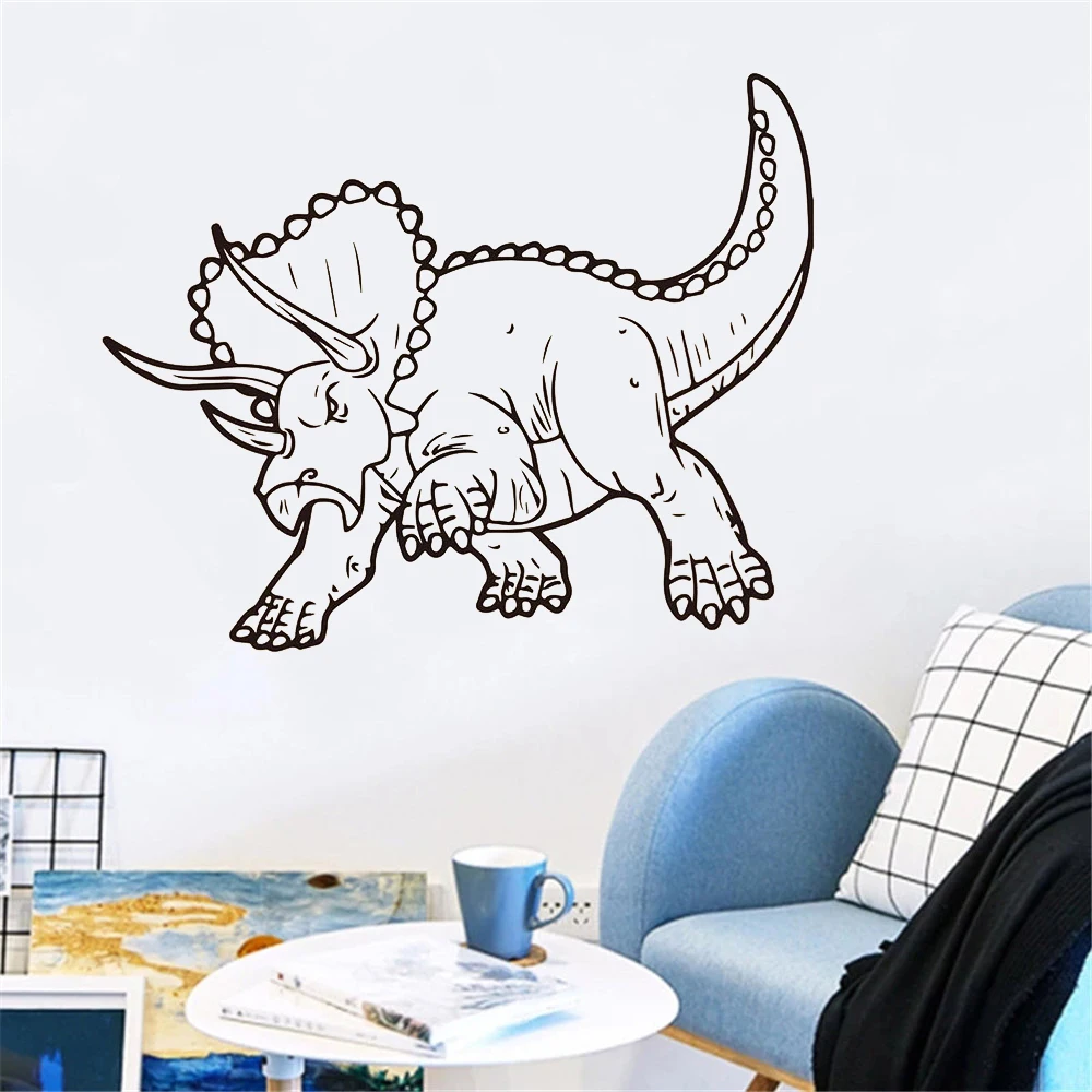 

Large Triceratops Prehistoric Dinosaur Wall Decal Cartoon Jurassic Park Dino Animal Vinyl Wall Sticker Home Decor Kids Room