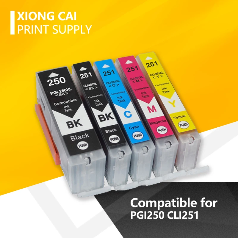 Картридж для принтера Canon PIXMA IP7220 IP8720 MX922 MX722 MG5420 MG5422 MG5520 MG6320 MG6 совместимый с PGI250 PGI