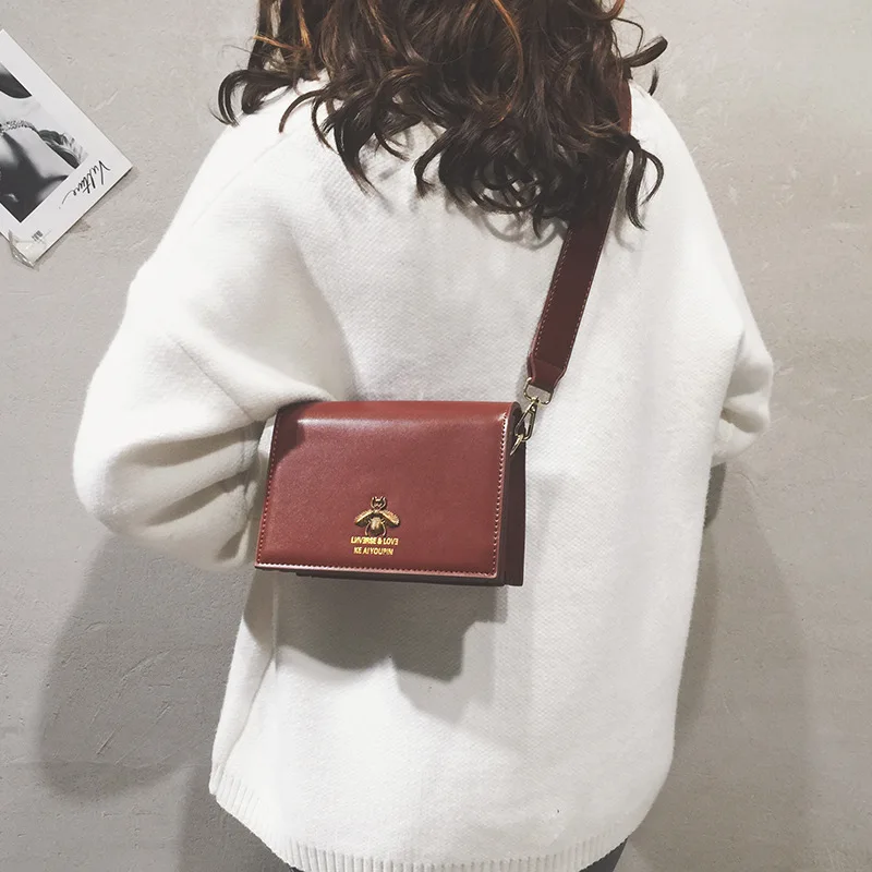 Брендовая дизайнерская женская сумка с Пчелкой модная Ретро на одно плечо