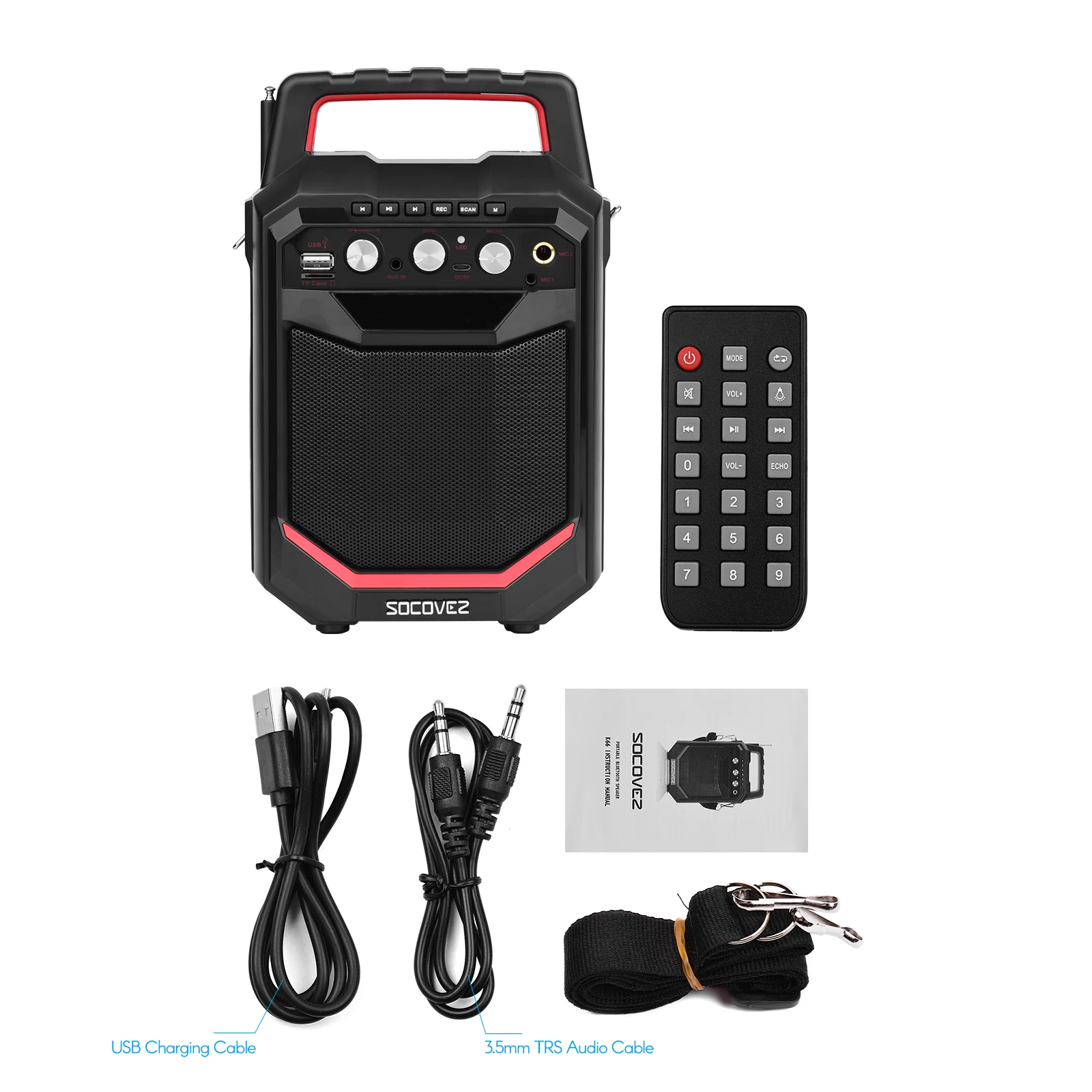

Portable Wireless BT Music Speaker 20W LED Screen with FM Radio Record Function