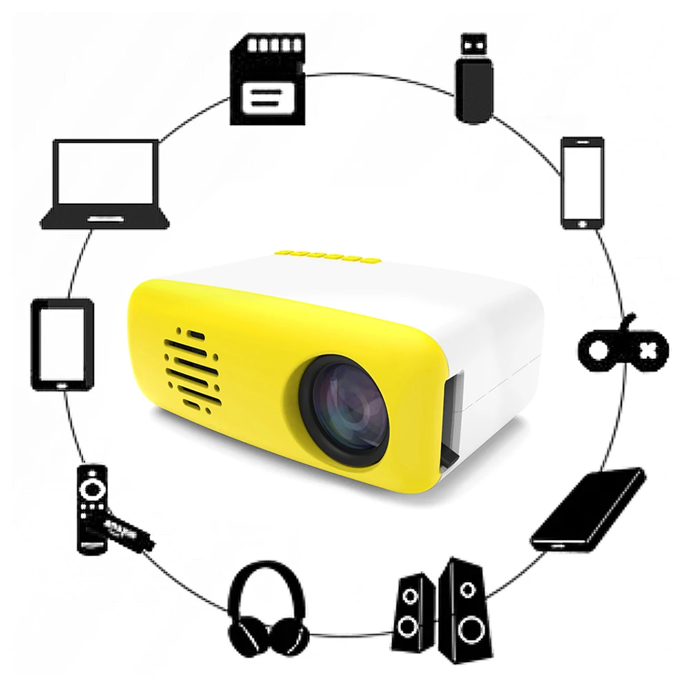 Home Portable Audio Mini HD Projector High Quality Cinema Player LED Video Projector For Smartphone Gift Video Game Movie