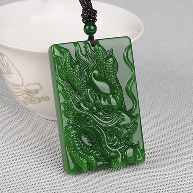 Дропшиппинг Подвески в виде Дракона Зеленый Хотан нефритовая подвеска ожерелье