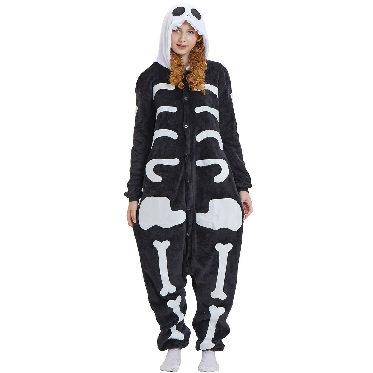 BIKIRUB унисекс пижамы для взрослых с длинным рукавом капюшоном женщин милый