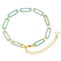 zhukou brass exquisite flat rectangle 5 7x225mm 6 colors women bracelet couple bracelets with star charms modelvl48