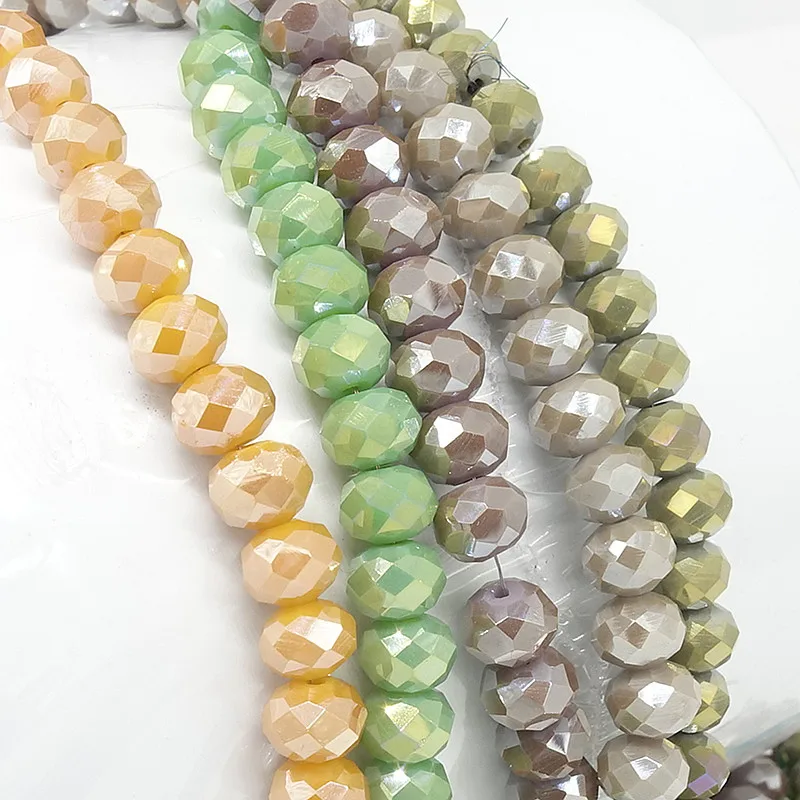 

TTBEADS Shinning AB 80pcs Rondelle Beads cuentas de cristal facetadas para hacer joyas 8mm