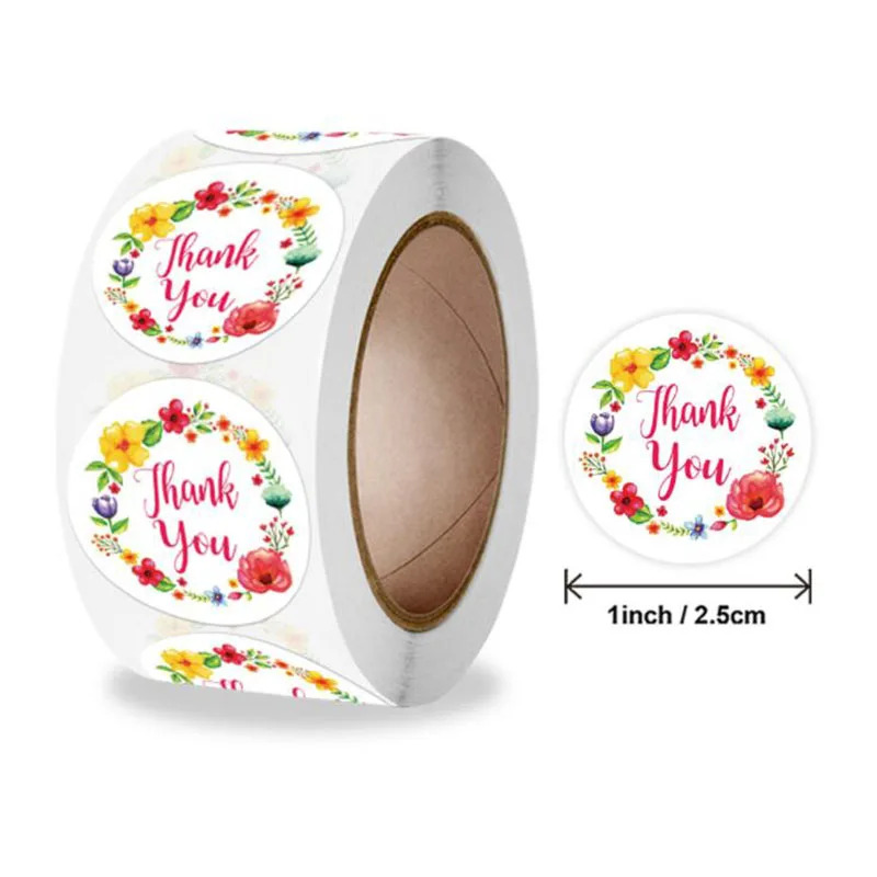 

500pcs Roll Teacher Reward Children Stickers Thank You Wedding Party Crafts Holiday Gifts Decoration Stationery Stickers