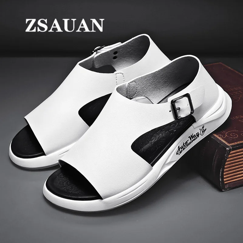 

Сандалии ZSAUAN мужские повседневные, модные удобные пляжные туфли, прохладная модная обувь с пряжкой, лето