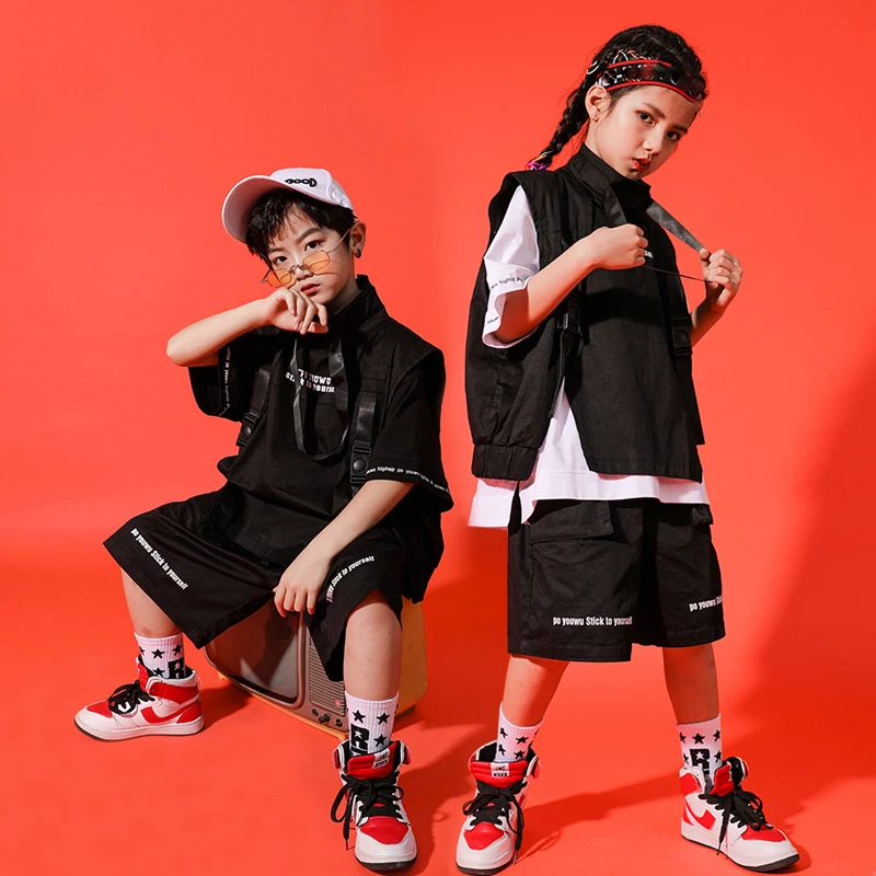 Танцевальные костюмы в стиле хип хоп для девочек Детская сценическая одежда