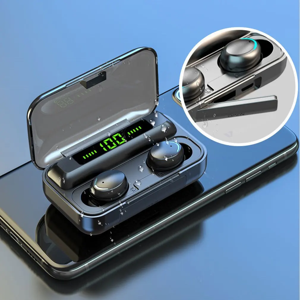 Новинка компактная Bluetooth-гарнитура F9-5d 5 0 мАч TWS-наушники со светодиодной