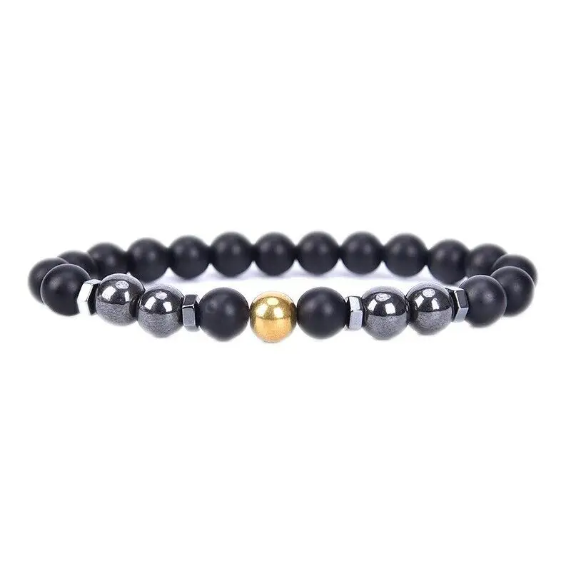 

Anti-Swelling Beaded Bracelet Men 8mm Weight Loss Magnet Stone Bead Charm Women Men Bracelet Anklet Jewelry Gift Pulsera Hombre