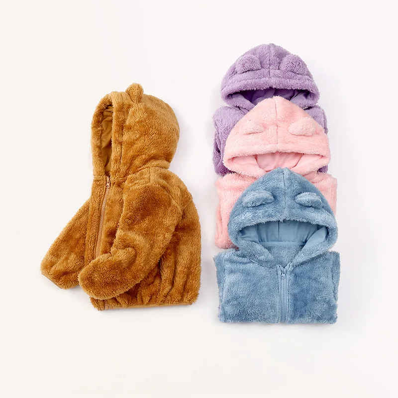 

Children's Clothing 2021 Autumn And Winter New Coral Fleece Children's Down Padded Jacket Boys And Girls Hooded Padded Jacket