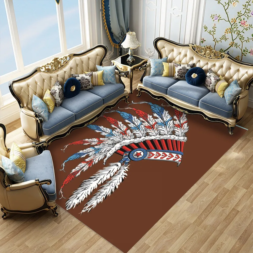 Коврики для гостиной индийское перо/маска ковер 3D принт противоскользящие ковры