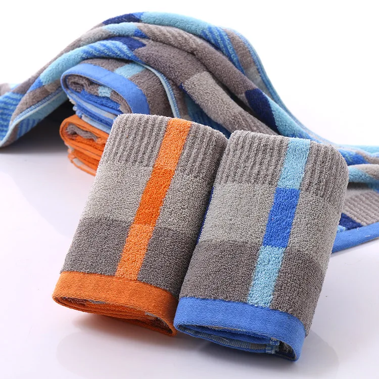 

35*75CM Cotton Colored Plaid Bath Towels Plush Soft Ultra Absorbent Quick Dry Eco-Friendly Face Towel Bathroom towel