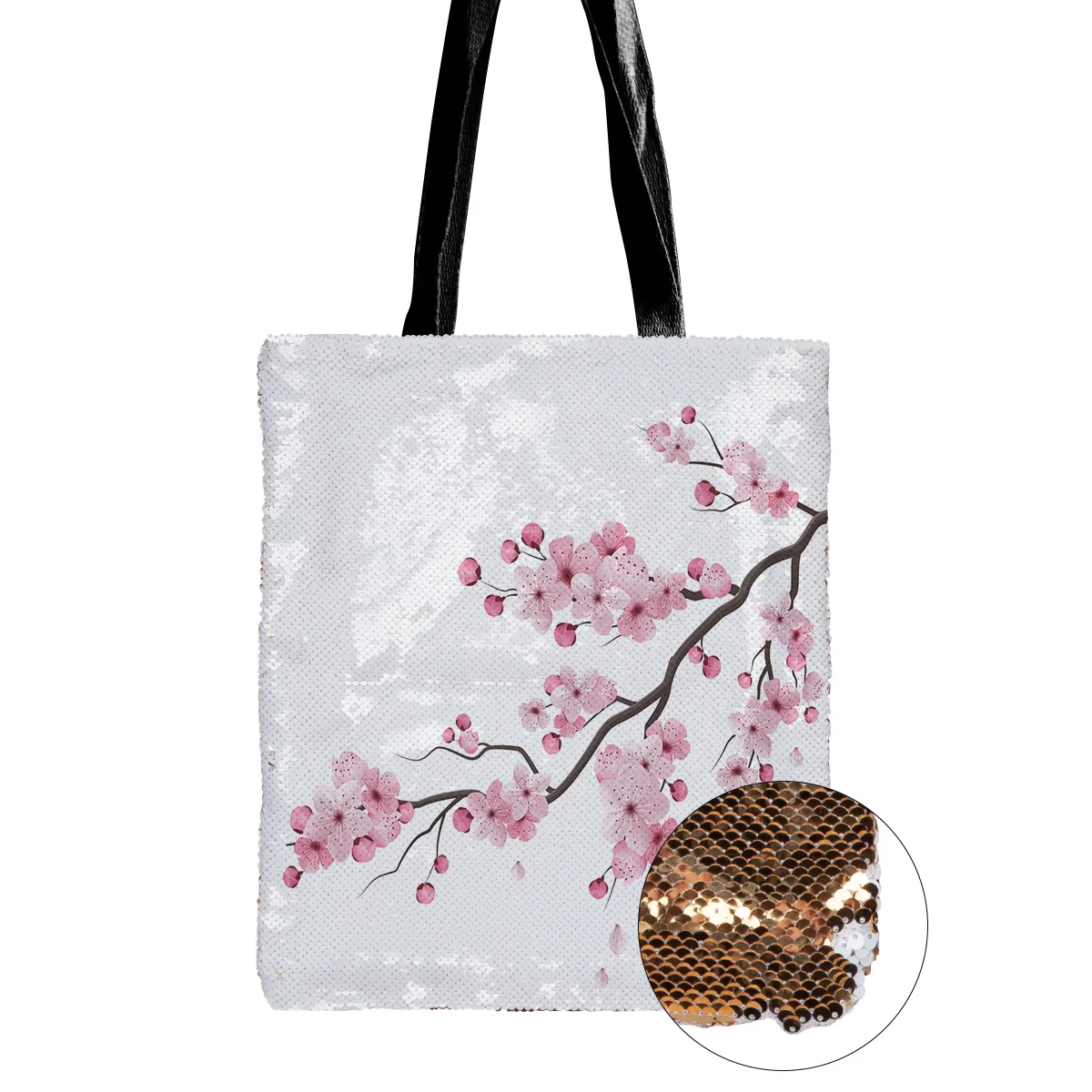 Японская сумка на плечо с цветком вишни женские сумки одно блестками