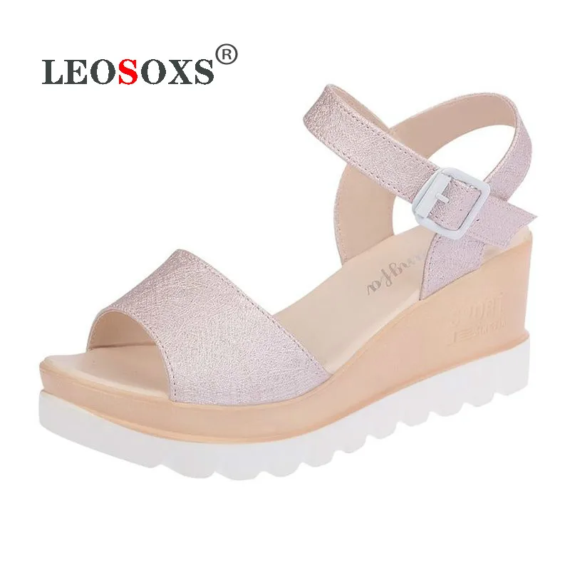 Новинка 2020 года Летние босоножки Женская обувь на высокой танкетке Обувь