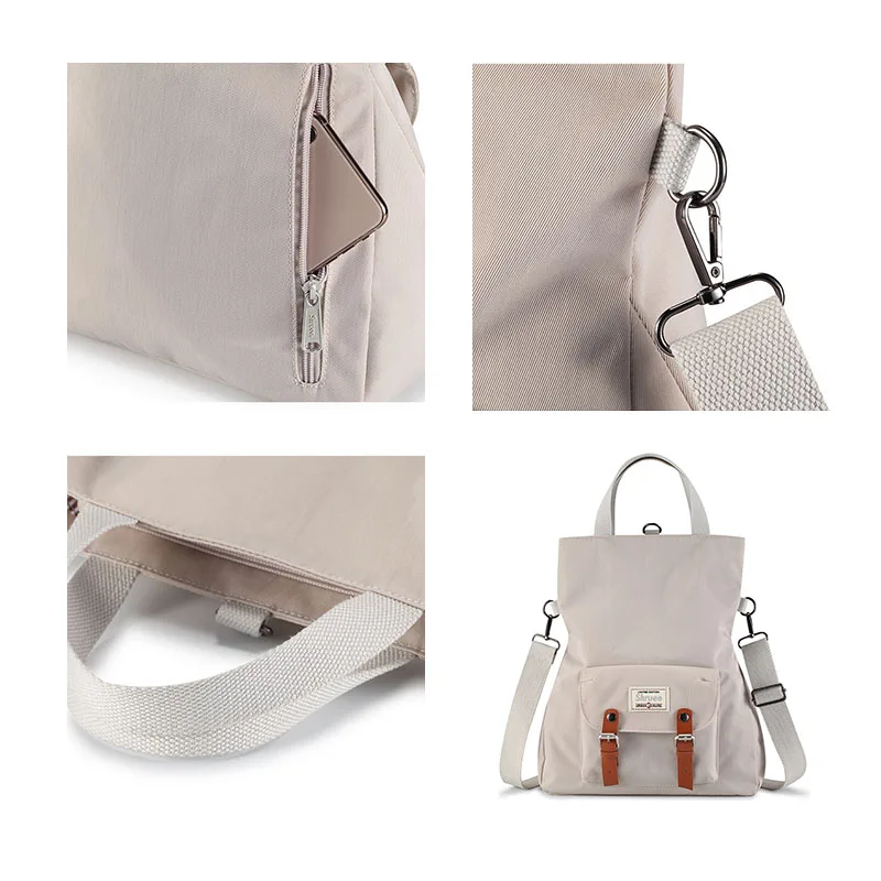 

Female ins style personalized canvas backpack student Korean version of versatile can be messenger strong 8003