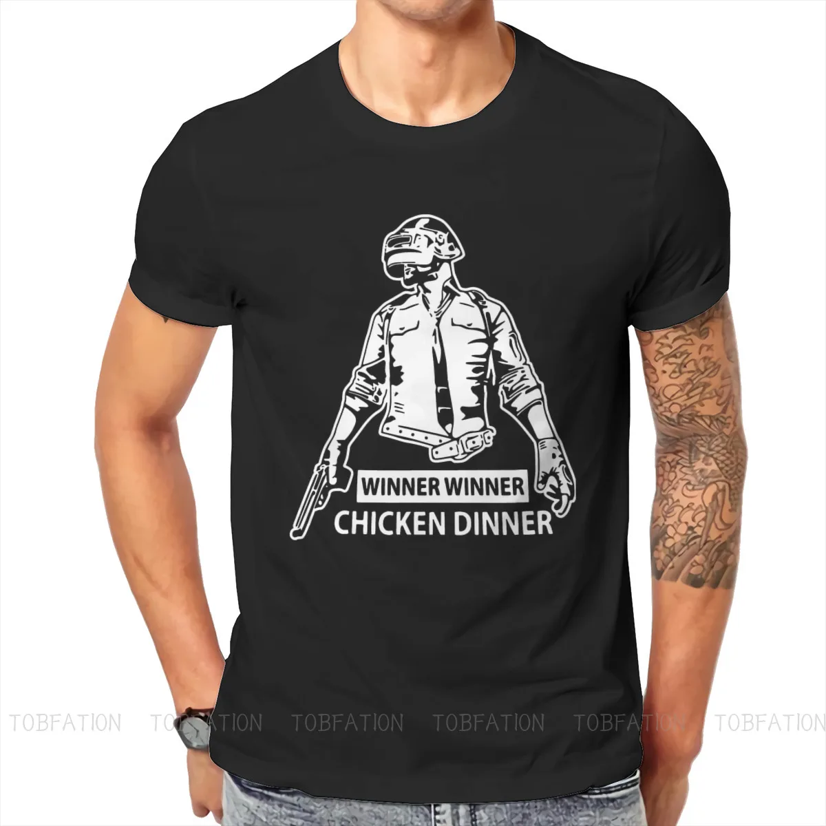 

Оригинальные футболки PUBG Eat Chicken, незаменимая индивидуальная Мужская футболка, хипстерская одежда, размер S-6XL