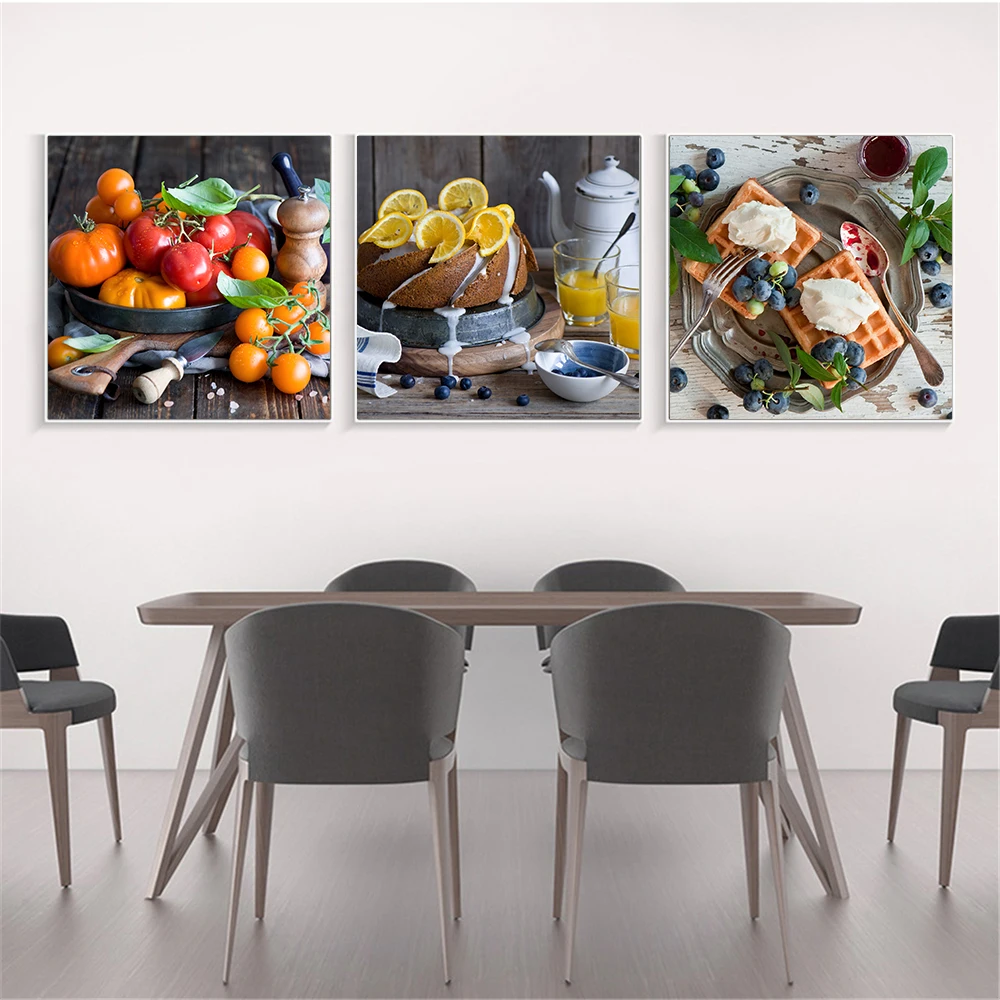 Картина с едой кухонный декор постер фруктами и овощами украшение для столовой