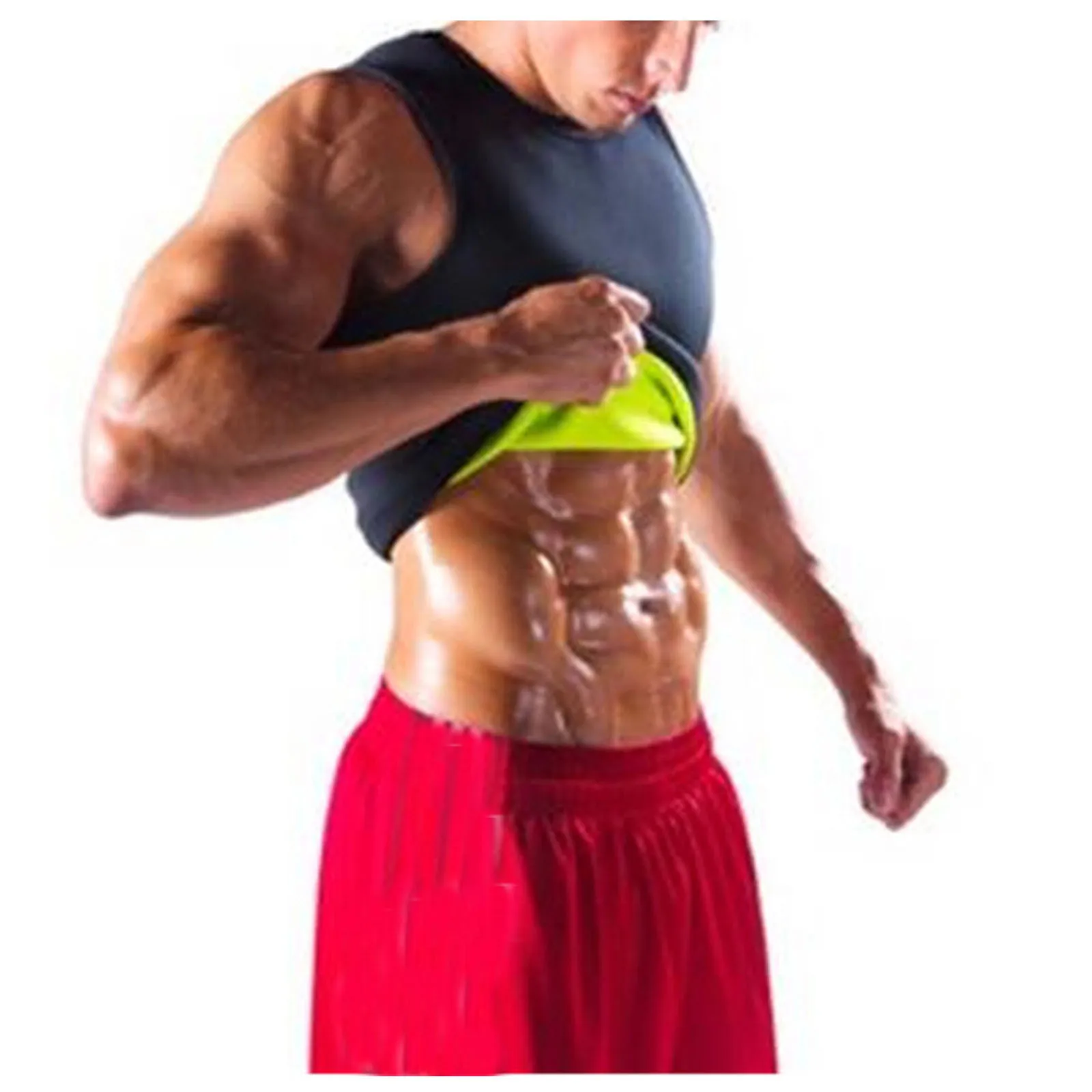 Slimming Men Neoprene Sauna Suit Hot Body Shaper Corset For Weight Loss Waist Trainer Sweat Vest Tank Top Workout Shirt | Мужская одежда