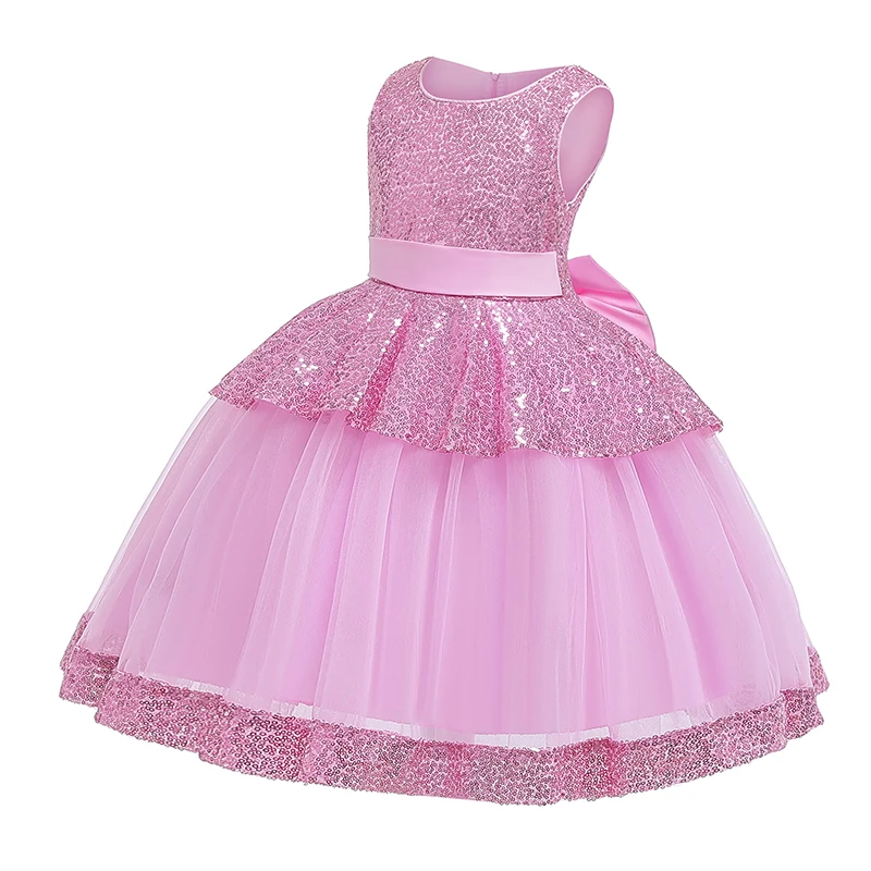 

Toddler Girl Dress 2019 Kids Ceremonies Party Dresses Flower Princess Wedding Gown Baby Girl Christmas Dress 3-8 Y Girls Clothes