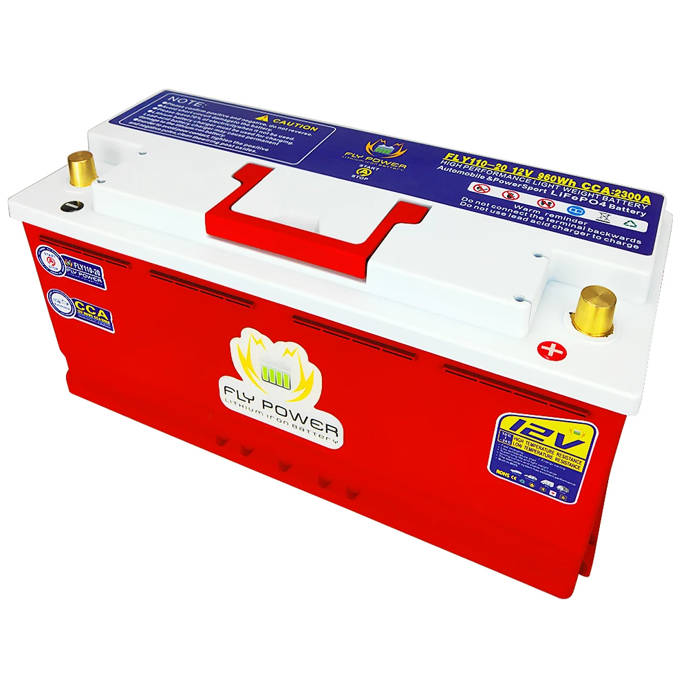 Литий-Железный Аккумулятор LiFePO4 FLY110-20 12 В 960Wh CCA2300A с защитой от пускового