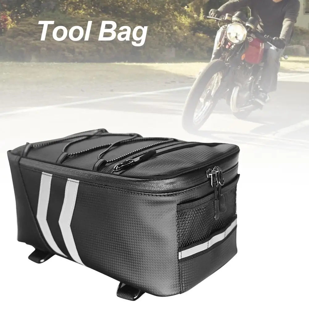 

Bike Rack Rear Carrier Bag Waterproof Motorcycle Tail Tool Bag Waterproof 8L Storage Luggage Pouch MTB Bike Pannier Shoulder Bag