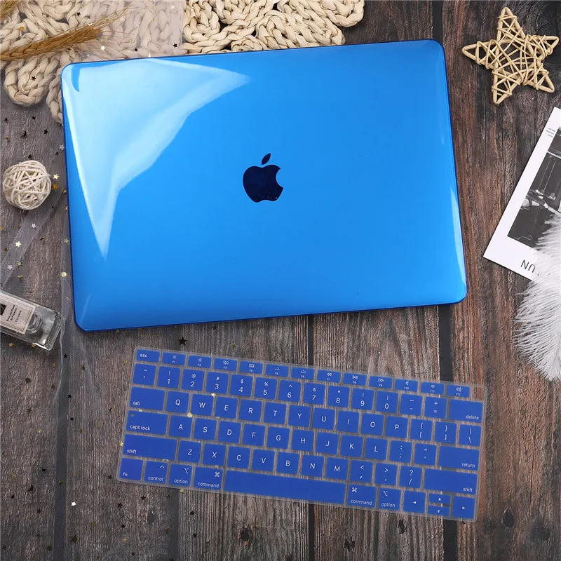 Crystal dark blue Для Macbook Air retina 11 12 13," кристально чистый чехол для Macbook Air Pro 13 15 16 Touch Bar/Touch ID A1932 A2159 A2141 - Цвет: Crystal dark blue