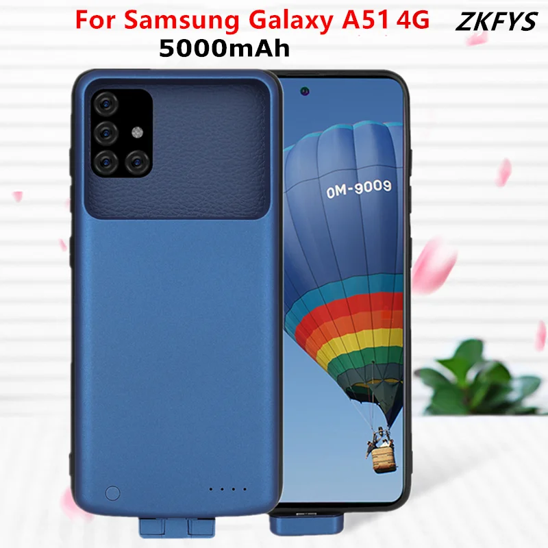 

ZKFYS Чехлы для зарядного устройства для Samsung Galaxy A51 4G батарея чехол 5000 мАч банк резервного питания крышка для Samsung A51 зарядным футляром