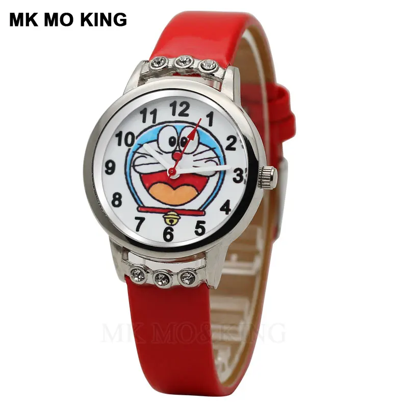 Лидер продаж классические детские кварцевые часы с голубым роботом котом из