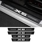 Для BMW X5 E53 E70 F15 G05 Стайлинг 4 шт. автомобильные наклейки углеродная кожа волоконная пластина для порога автомобиля Защита порога