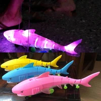childrens plush shark doll pull rope shark luminous toy with electric light music led chip abs material over 3 years old 3299