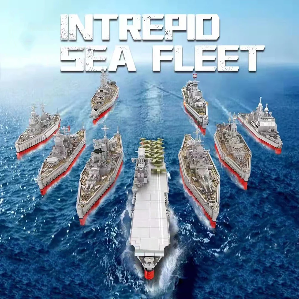 Военный корабль Второй мировой войны строительные блоки игрушки для детей