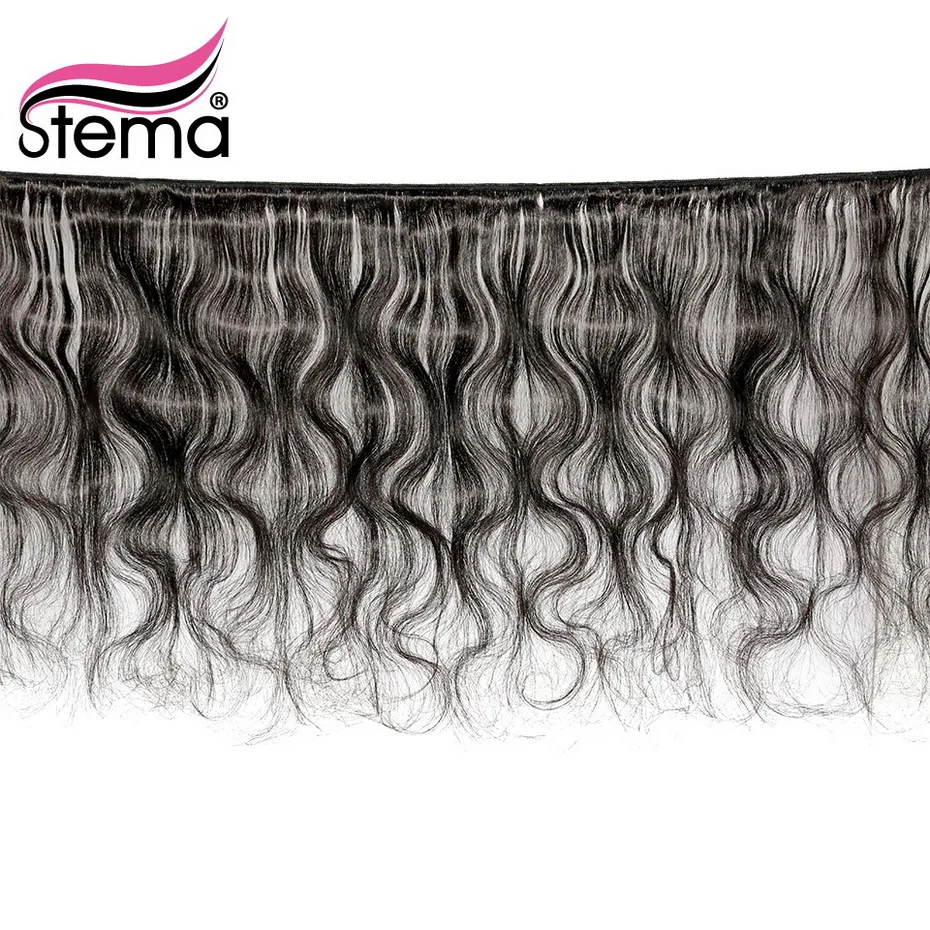 Stema бразильские необработанные волосы переплетения пучки 4 шт./партия волнистые