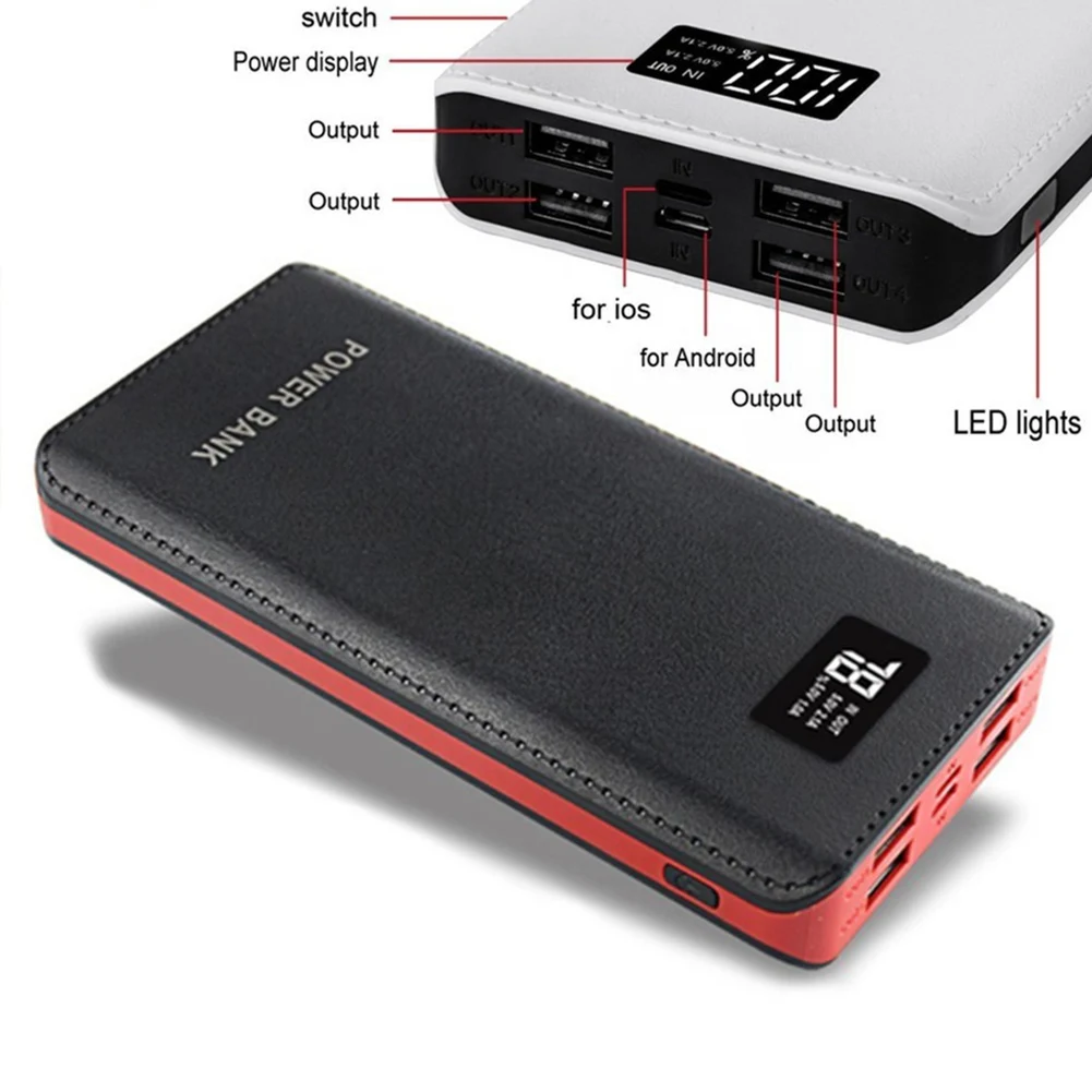 Внешний аккумулятор на 9600 мА · ч с 4 USB портами и ЖК дисплеем|Перезаряжаемые