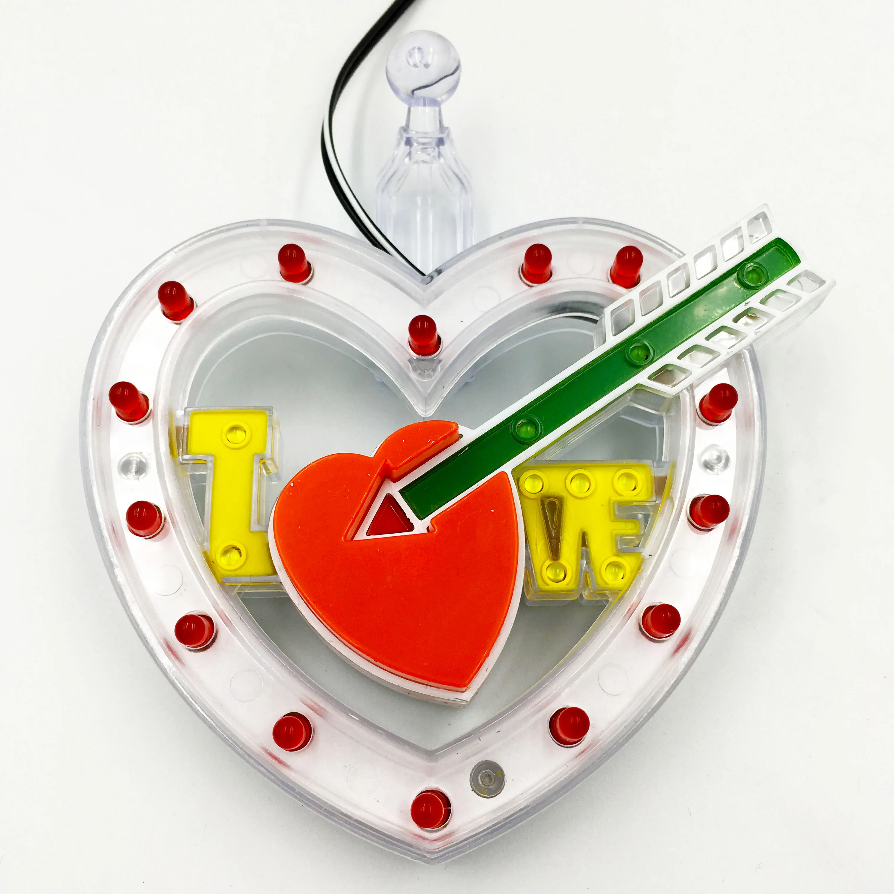 Автомобильный светодиодный атмосферный светильник в виде сердца DJ RGB цветной