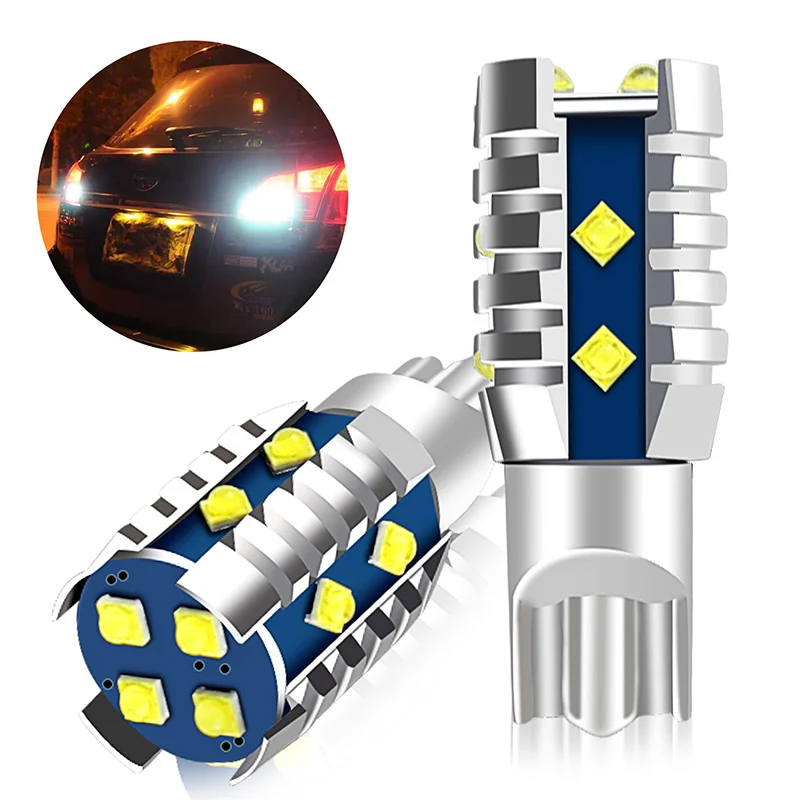 

2pcs NEW T15 921 W16W Super Bright 1200Lm LED Car Tail Bulbs Additional Brake Lights Auto Backup Reverse Lamp Turn Signals