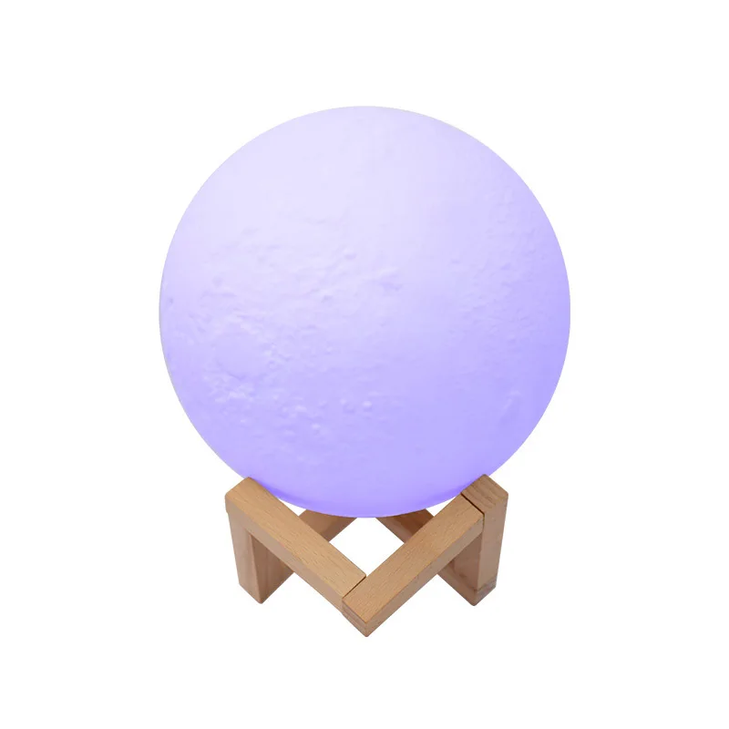 

USB rechargeable night light creative 3D romantic moon lamp holiday gift touch pat light with bracket bedroom decoration lamp