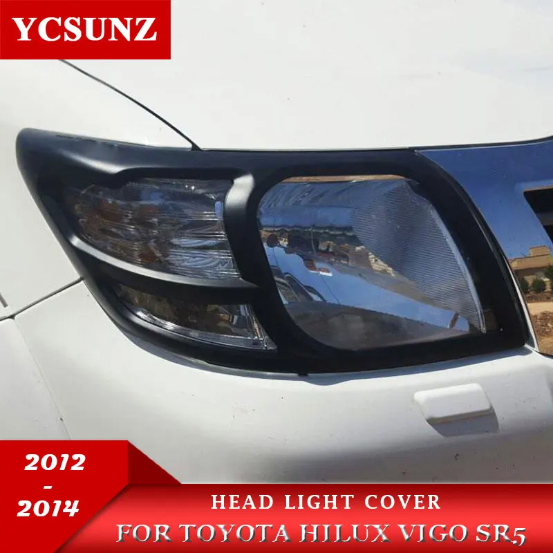 ABS углеродного волокна цвет фар Крышка Аксессуары для Toyota Hilux Vigo 2012 2013 2014 SR5|lamp