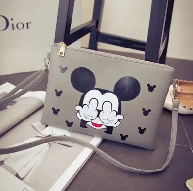 Диснеевский Микки Сумка для подгузников Минни мультяшная сумка почтальонка из PU