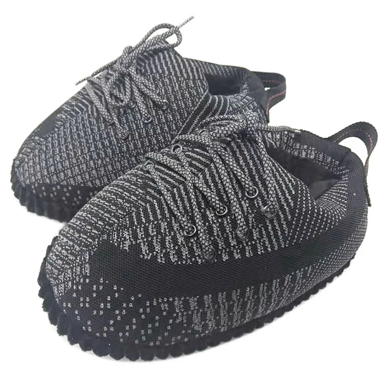 Reflective black Зимние полосатые тапочки унисекс; женские модные теплые домашние тапочки; тапочки для Хэллоуина; домашние тапочки унисекс; Размеры 35-43 - Цвет: Reflective black