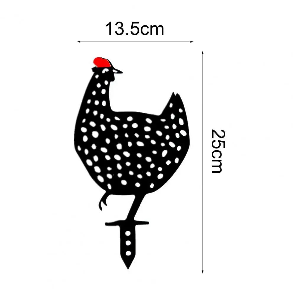 

New Style Creative Garden Stake Black Chicken Shape Lifelike Acrylic Garden Decorative Stake for Yard Farm Supplies Decor