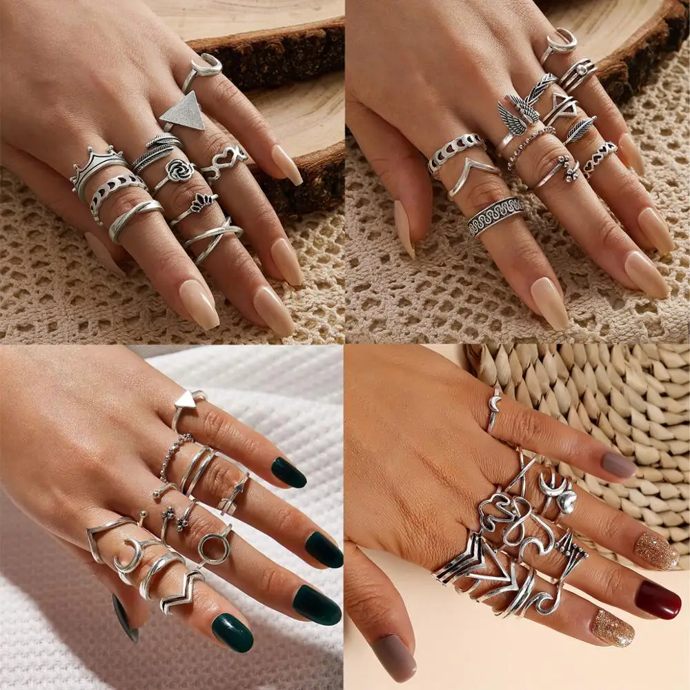 Винтажные кольца женские очаровательные треугольные с треугольным вырезом