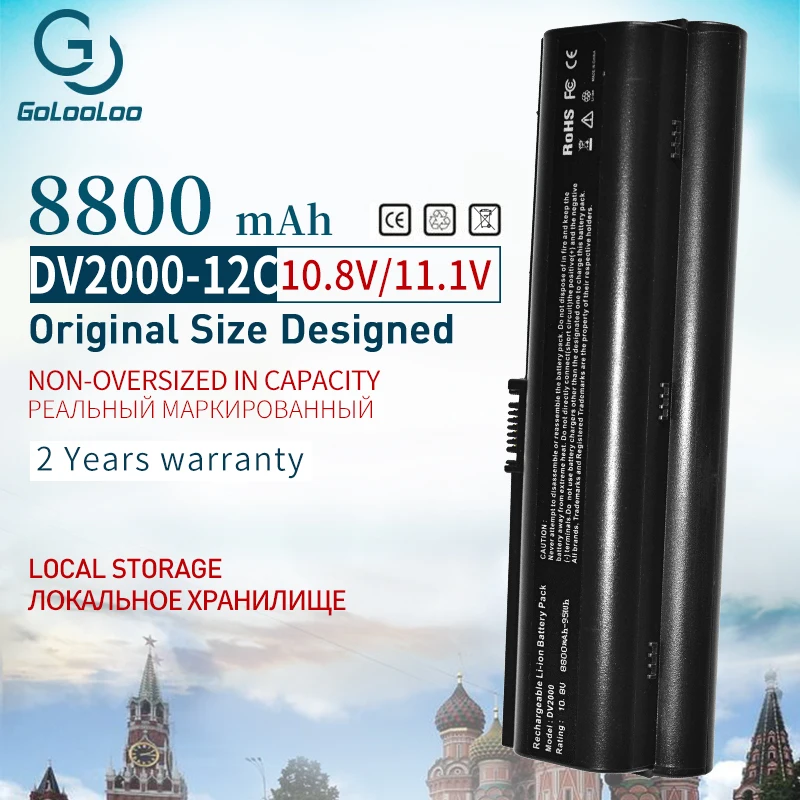 

11.1v 8800mAh Battery for HP Pavilion dv2000 dv2100 dv2200 dv2500 dv2600 dv2700 dv6900 dv6800 DV2800 D2900 DV6000 HSTNN-DB46