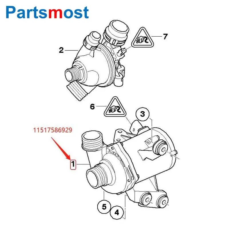 Электрический водяной насос для BMW качественный OEM 535 740 X5 740i X3 335i 535i E70 E71 X6 xDrive35i