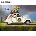 Алмазная живопись Z2579, полноразмернаякруглая Алмазная мозаика с рисунком автомобиля, обезьяны, свиньи, 5D Вышивка крестиком, мозаика